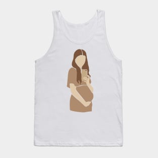 Abstract pregnant vector mother contemporary Illustration Tank Top